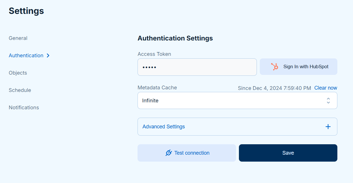 Authentication Settings