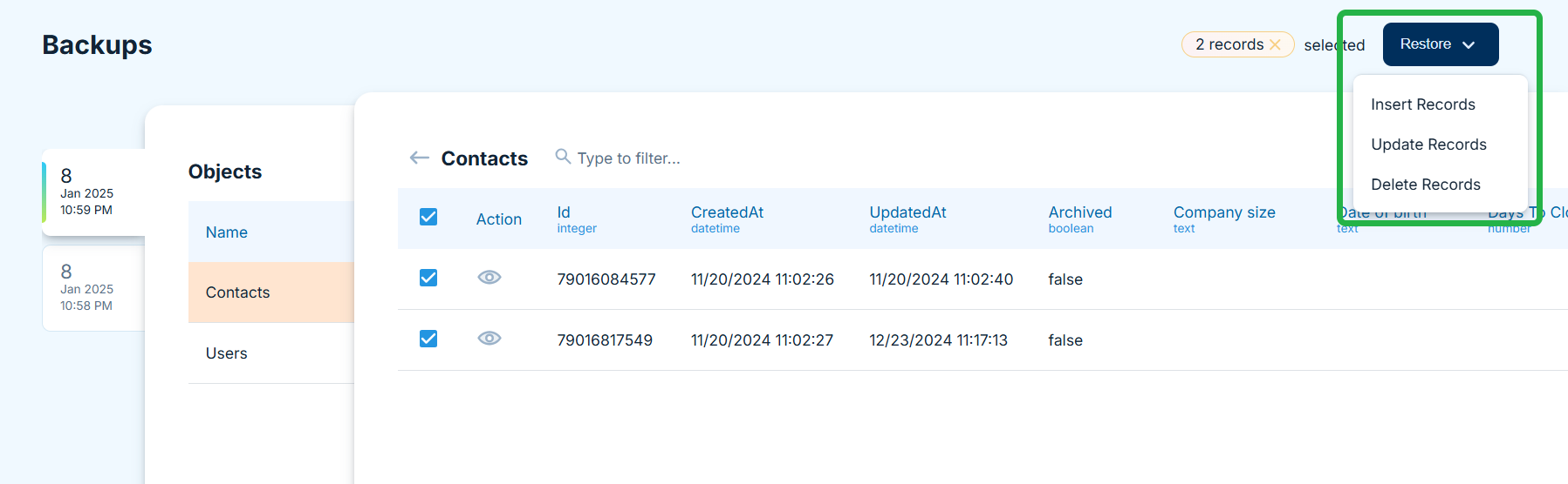 Restore Object