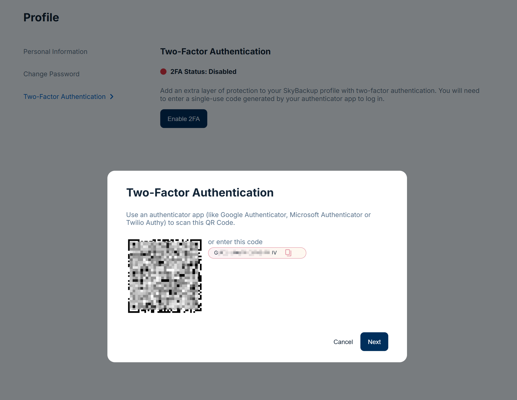 Scanning qrcode