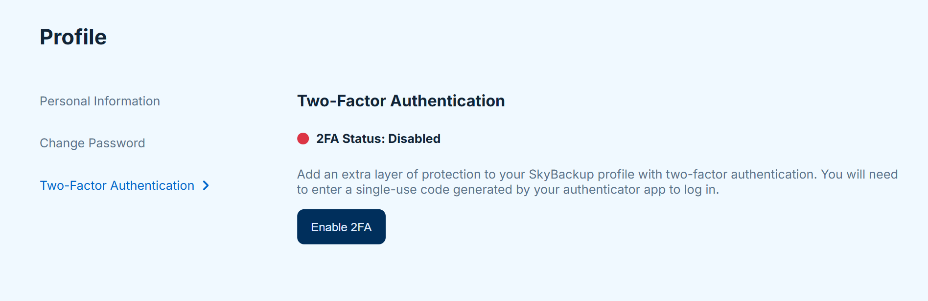 Enabling 2FA